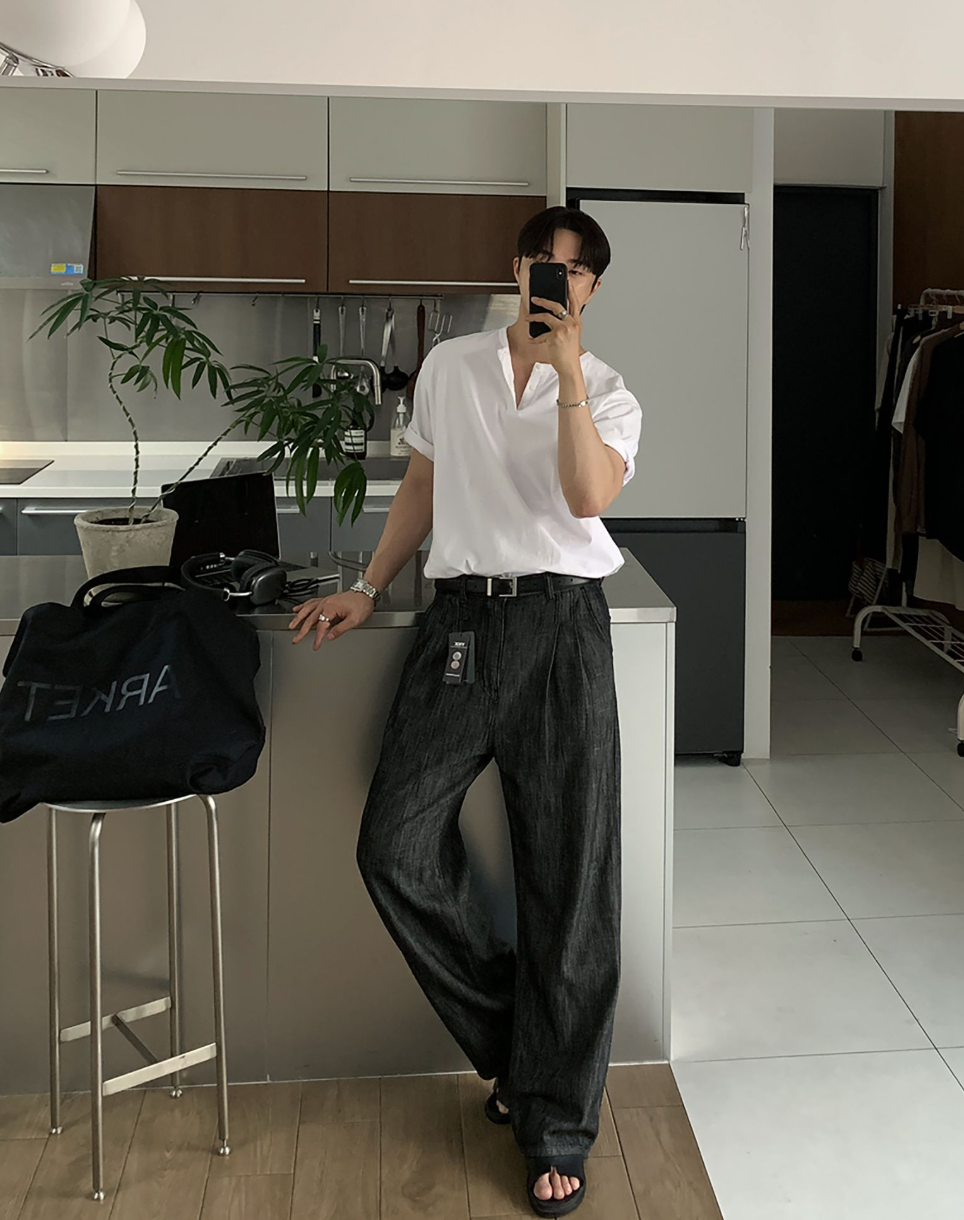 Henry collar short sleeve T-shirt