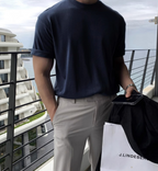 High gauge short sleeve knit T-shirt