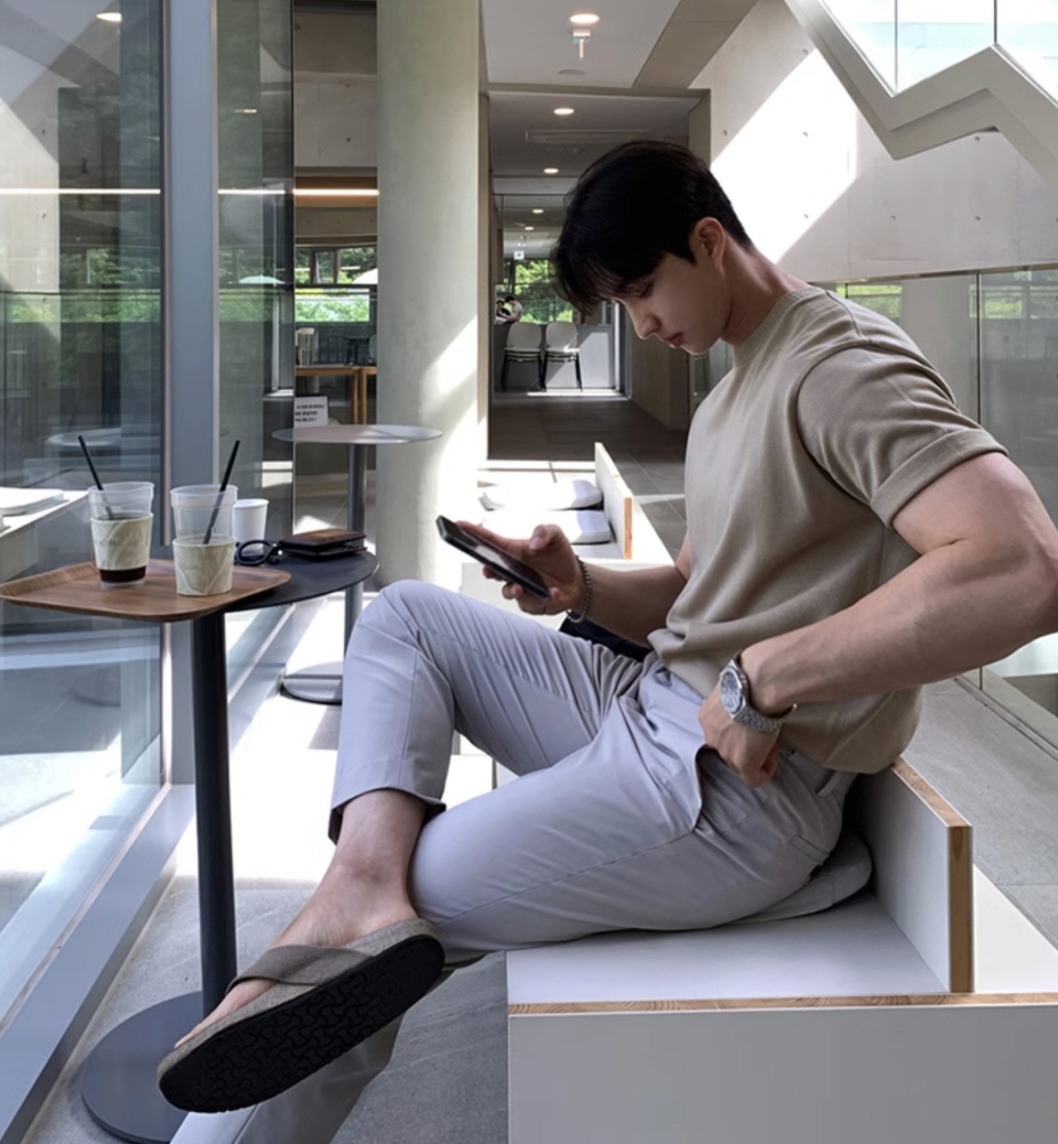 High gauge short sleeve knit T-shirt