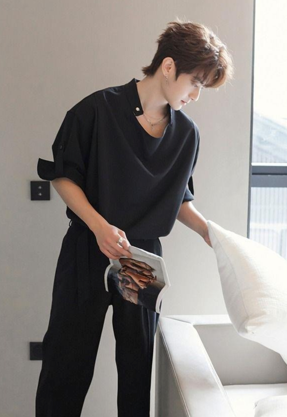 Stand collar design shirt