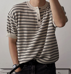 ヘンリーカラーストライプTシャツ メンズ｜Henry Stripe TEE