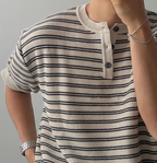 ヘンリーカラーストライプTシャツ メンズ｜Henry Stripe TEE