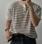 ヘンリーカラーストライプTシャツ メンズ｜Henry Stripe TEE