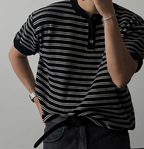 ヘンリーカラーストライプTシャツ メンズ｜Henry Stripe TEE