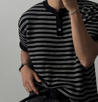ヘンリーカラーストライプTシャツ メンズ｜Henry Stripe TEE