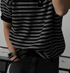 ヘンリーカラーストライプTシャツ メンズ｜Henry Stripe TEE