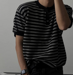 ヘンリーカラーストライプTシャツ メンズ｜Henry Stripe TEE