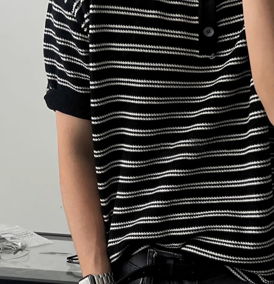ヘンリーカラーストライプTシャツ メンズ｜Henry Stripe TEE