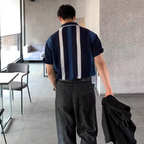 Lapel knit polo shirt