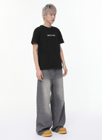 ウォッシュ加工ワイドデニムパンツ /  denim pants