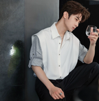 Fake two piece short sleeve shirt