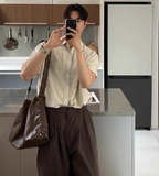 Oversized short sleeve shirt
