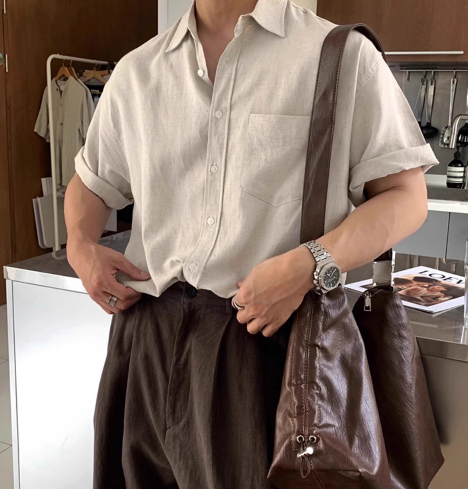 Oversized short sleeve shirt