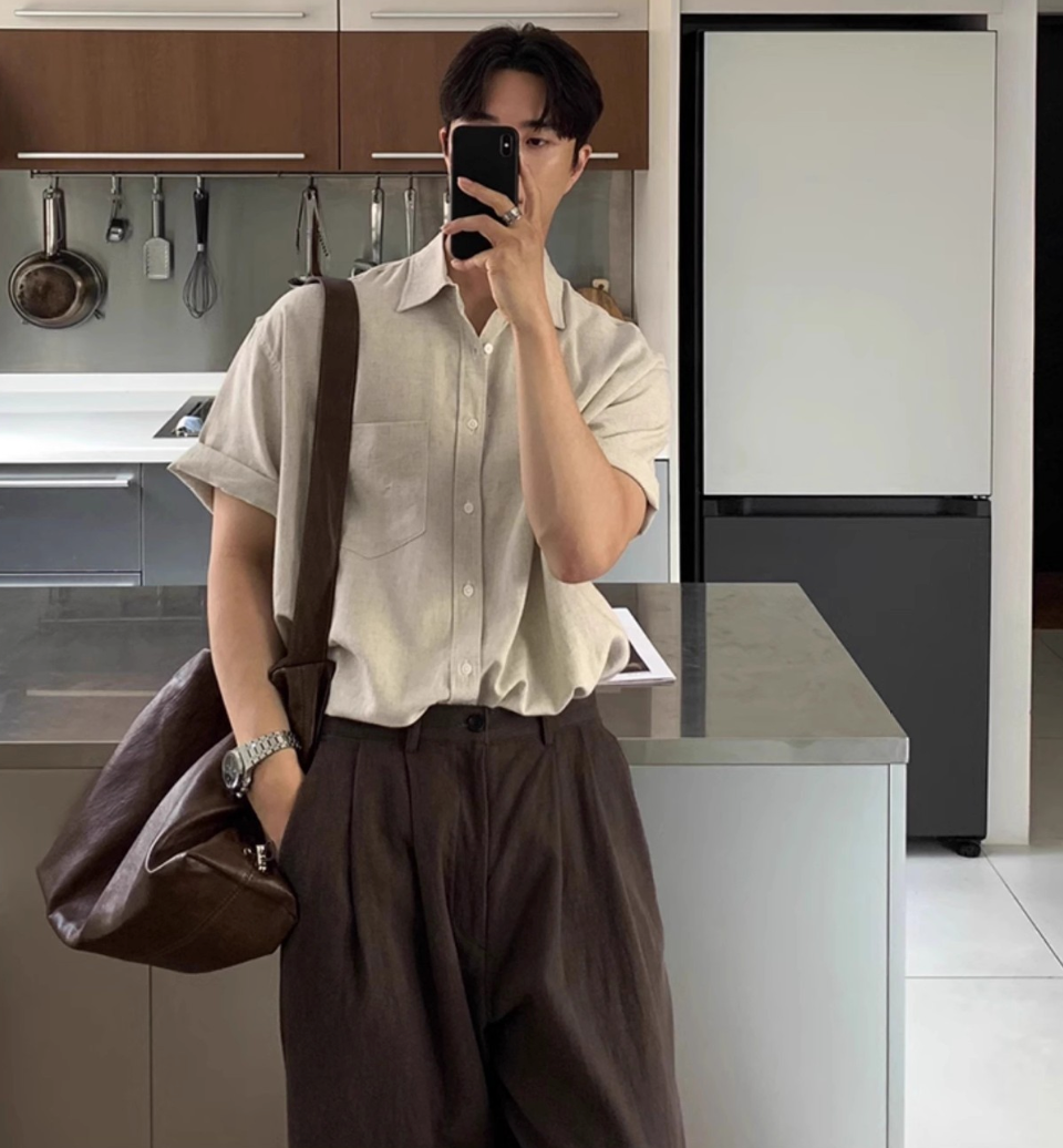 Oversized short sleeve shirt