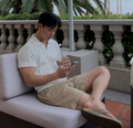 Short sleeve knit polo shirt