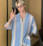 Loose-fit Lapel Knitted Shirt