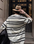 Oversized border short sleeve T-shirt
