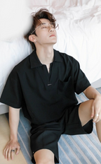 V neck polo shirt