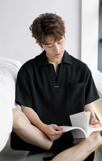 V neck polo shirt