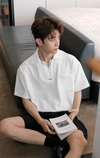 V neck polo shirt
