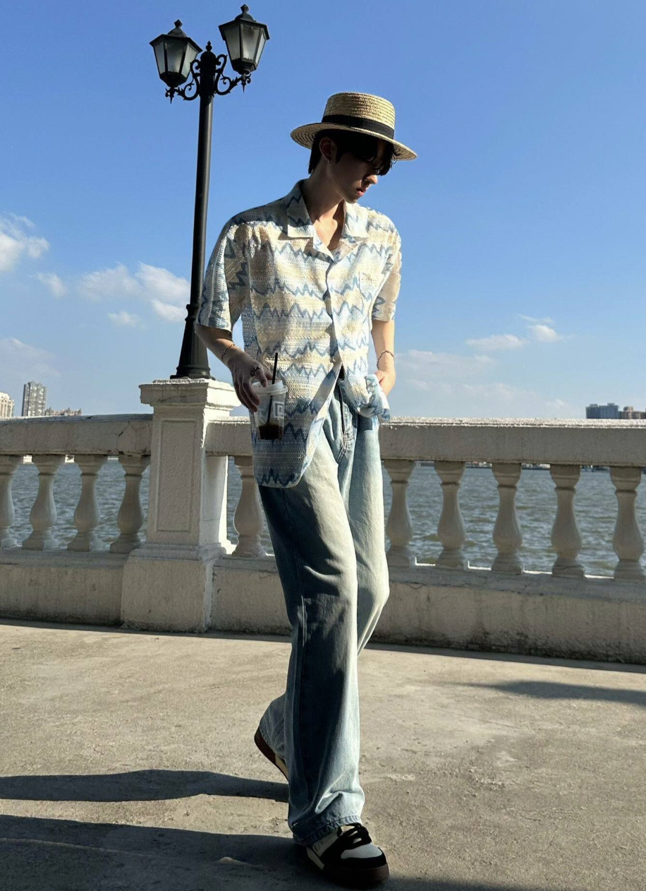コントラストラペルシャツ メンズ 半袖｜Contrast Color SHIRT
