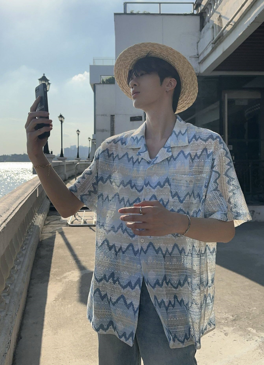 コントラストラペルシャツ メンズ 半袖｜Contrast Color SHIRT