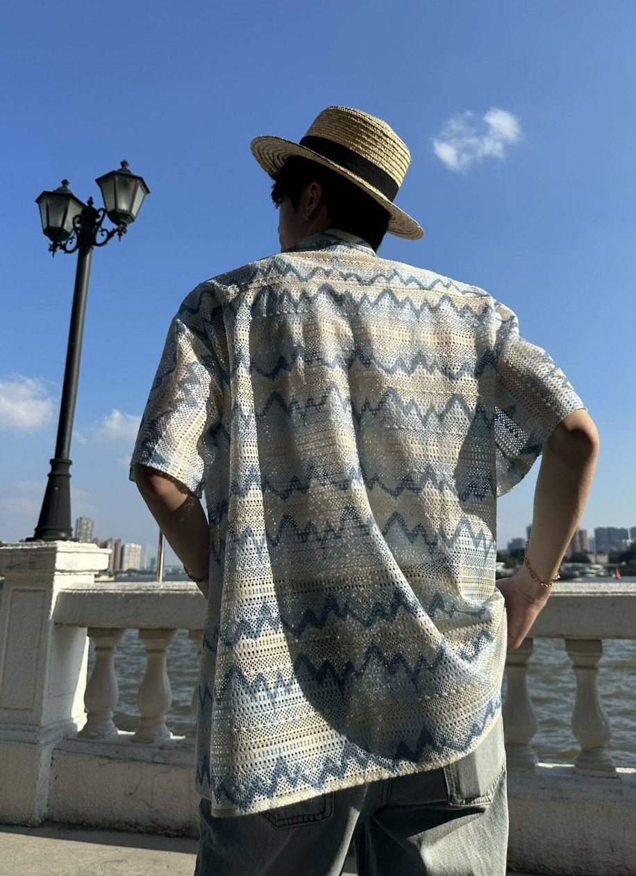 コントラストラペルシャツ メンズ 半袖｜Contrast Color SHIRT