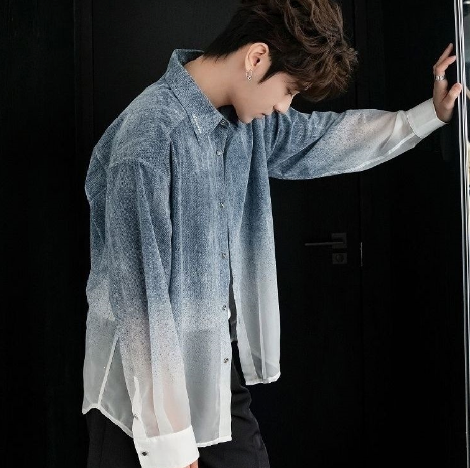 Gradient denim shirt