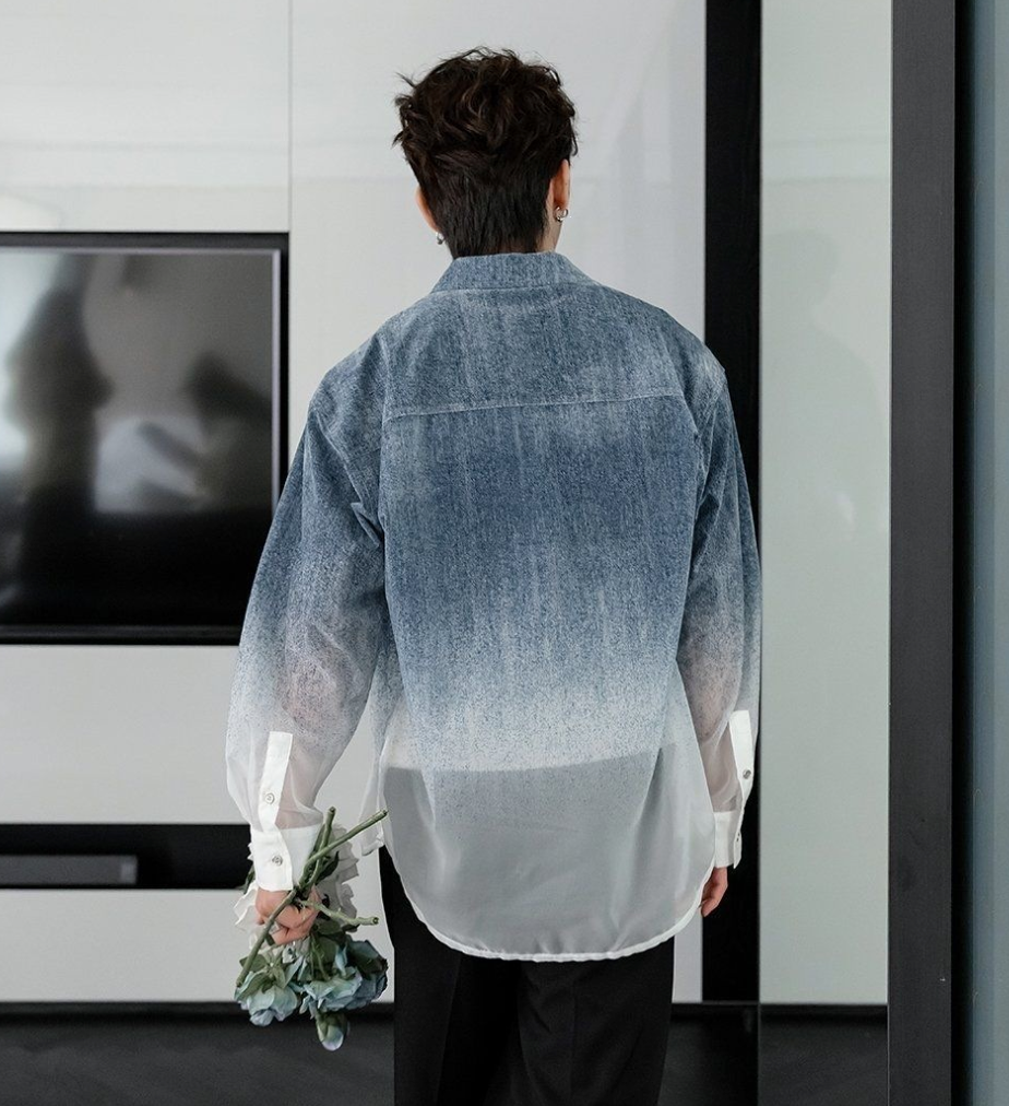 Gradient denim shirt