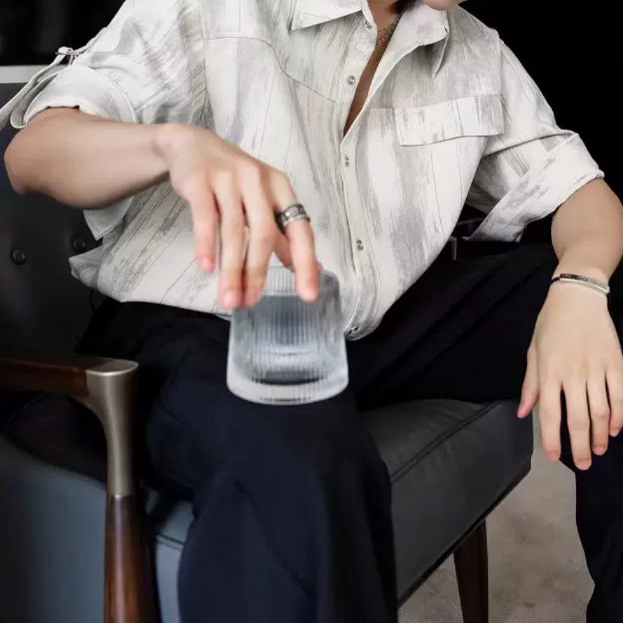 ブラシストロークサテンシャツ メンズ｜Brushstroke Satin SHIRT