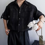 ブラシストロークサテンシャツ メンズ｜Brushstroke Satin SHIRT