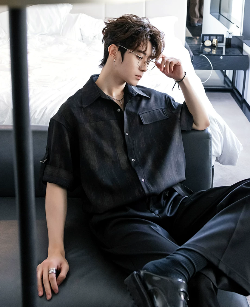 ブラシストロークサテンシャツ メンズ｜Brushstroke Satin SHIRT