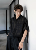 ブラシストロークサテンシャツ メンズ｜Brushstroke Satin SHIRT