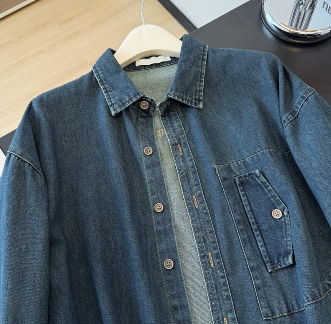 Plain denim shirt