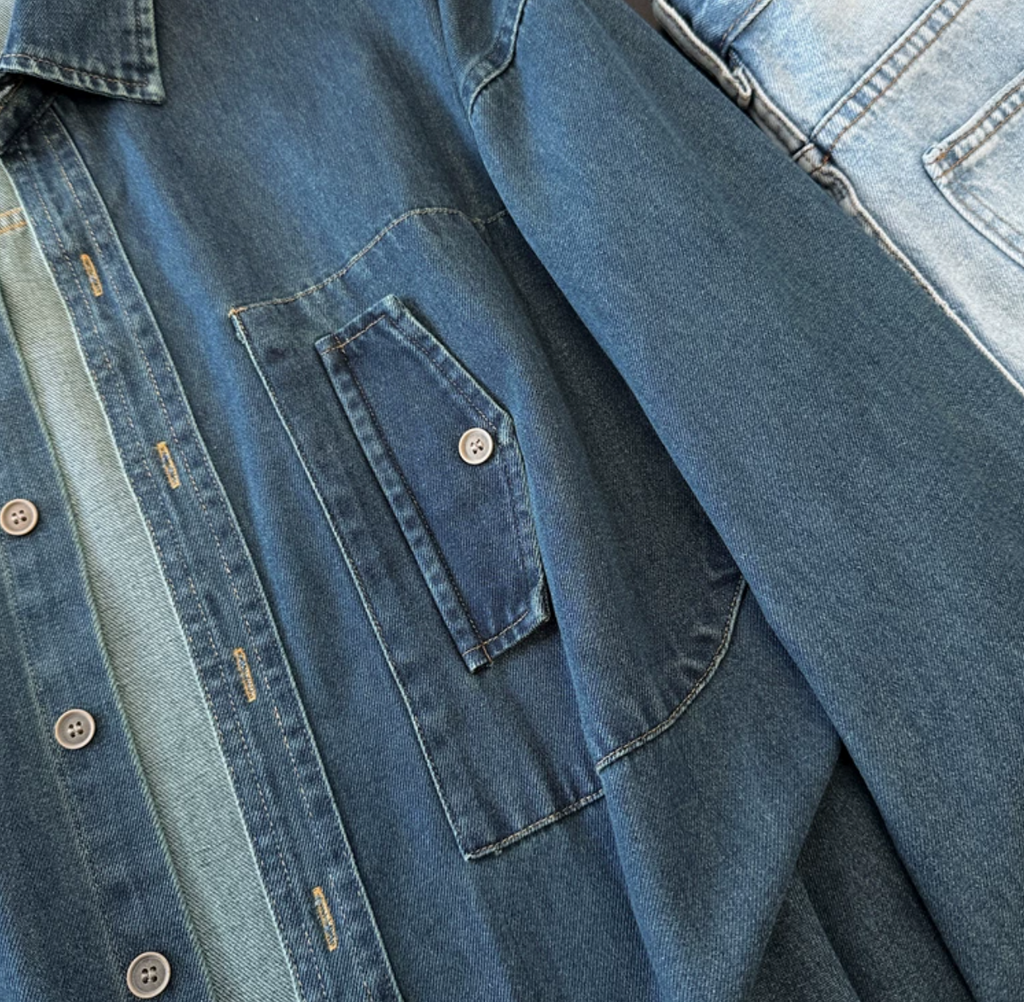 Plain denim shirt