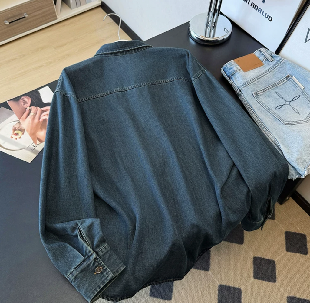 Plain denim shirt