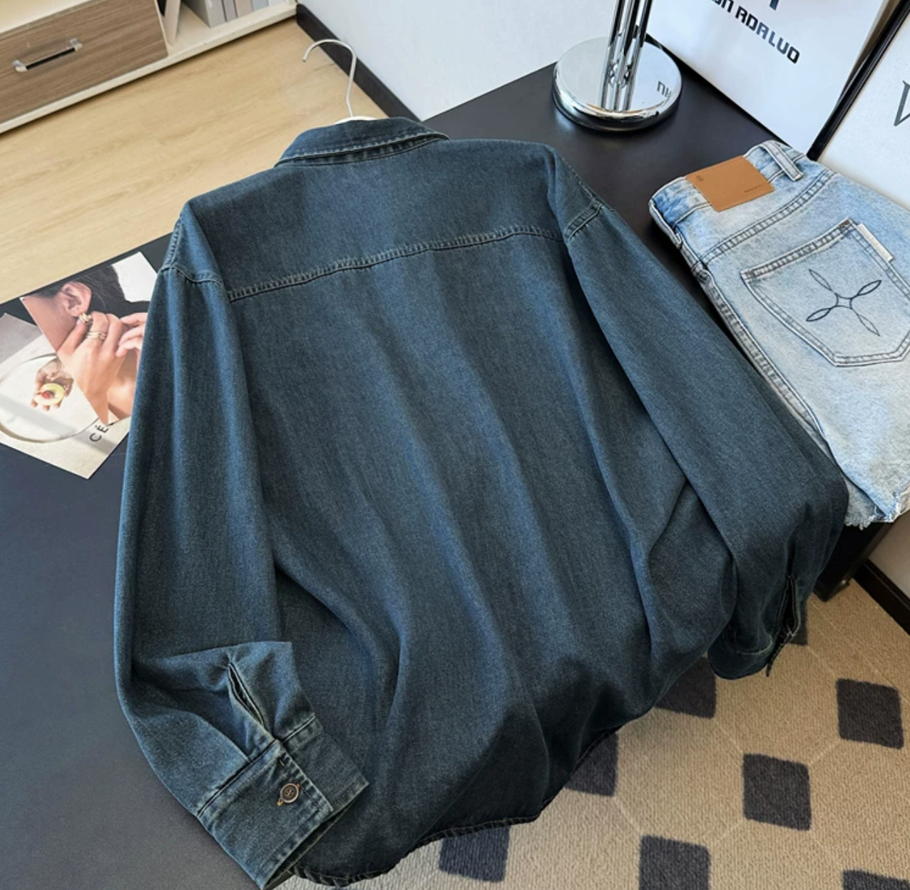 Plain denim shirt