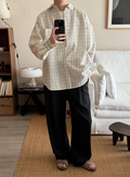 Loosefid check shirt
