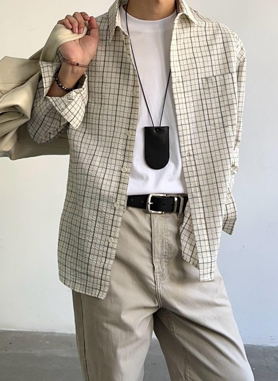 Loosefid check shirt