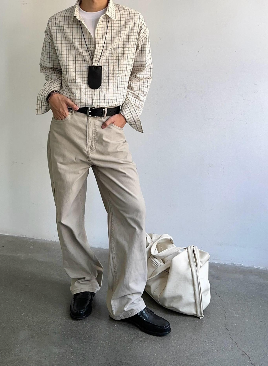Loosefid check shirt