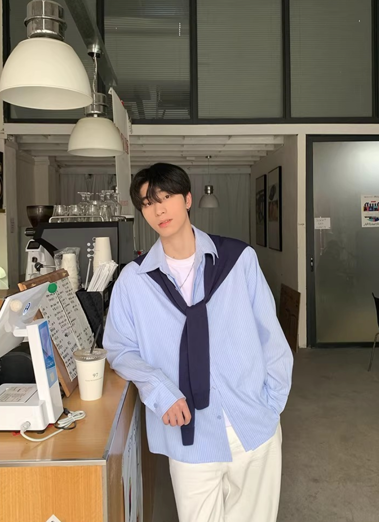Fake cardigan shirt