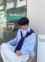 Fake cardigan shirt