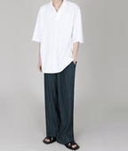 Pleated straight pants