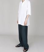 Pleated straight pants