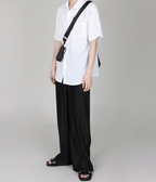Pleated straight pants