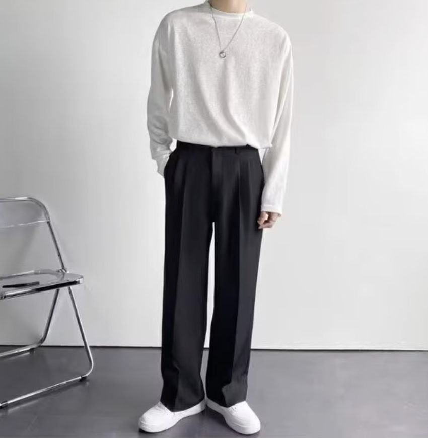 Straight wide leg pants
