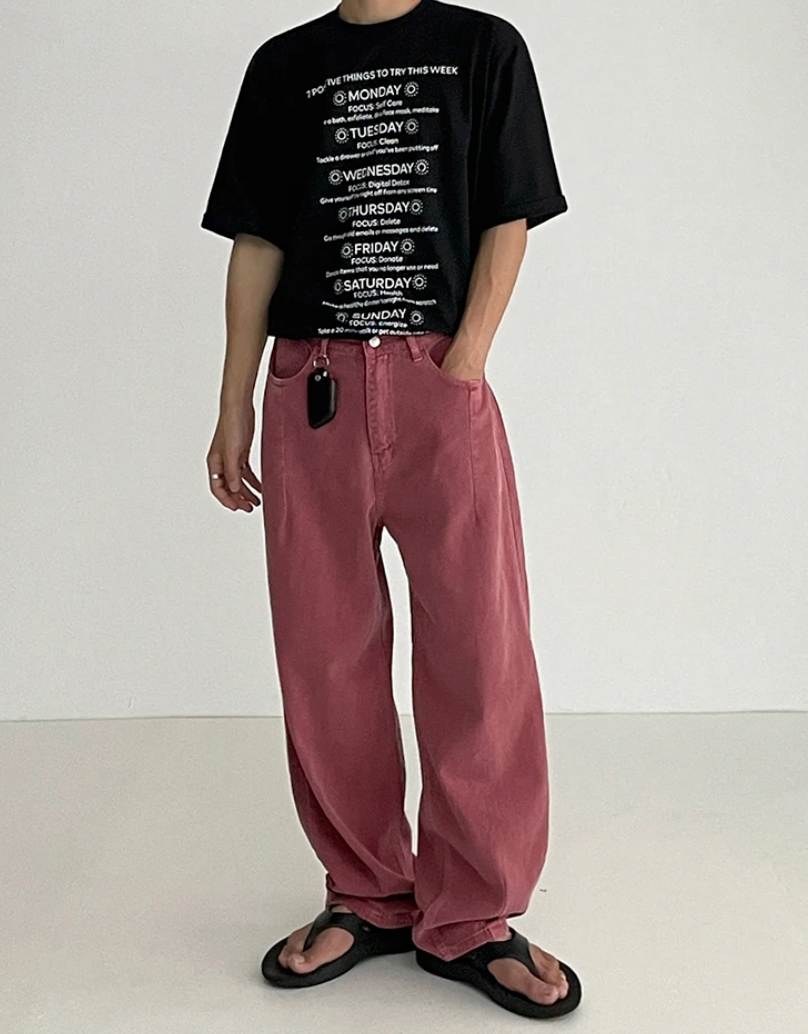 Color Loose Jeans