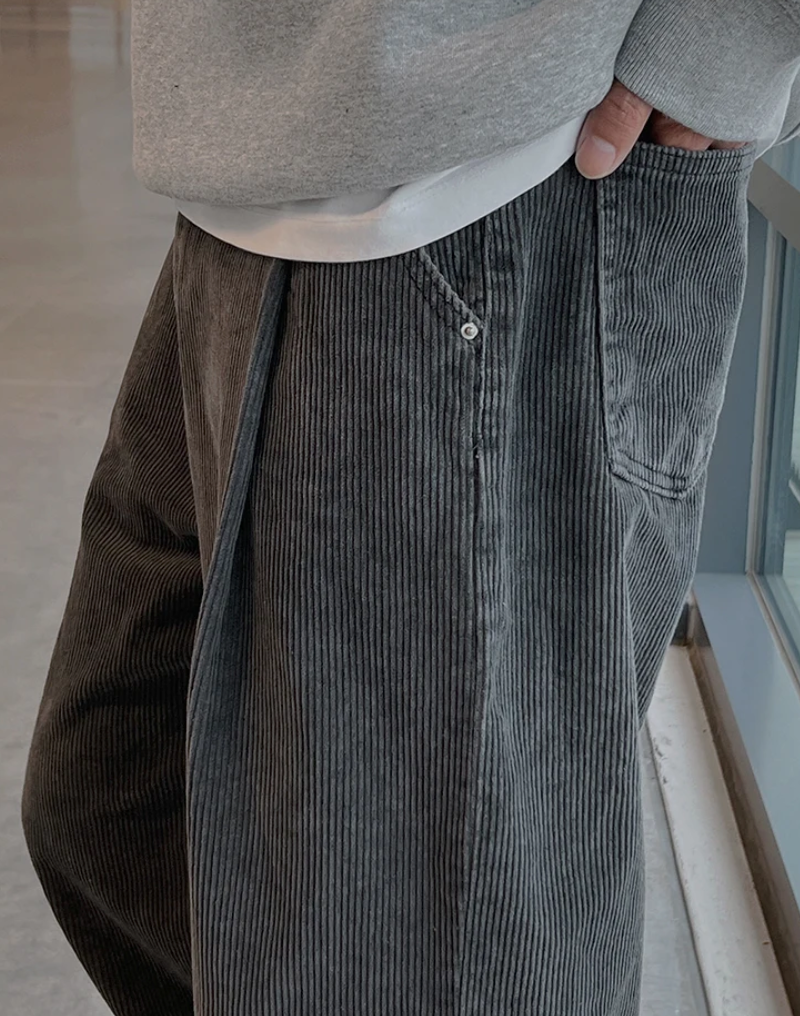 Corduroy Straight Wide Pants