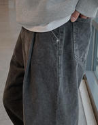 Corduroy Straight Wide Pants