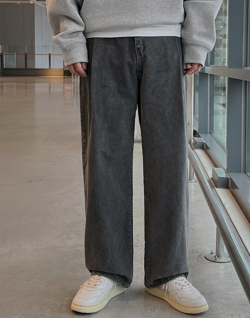 Corduroy Straight Wide Pants